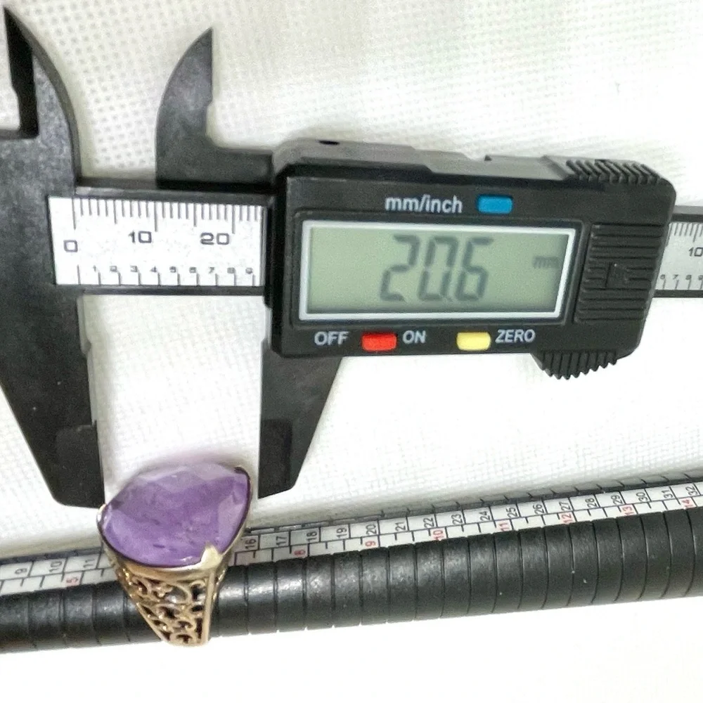925 Giant 20 mm Quartz Filigree Ring 8